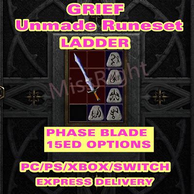 GRIEF RUNE BASE SETPHASE BladeDiablo 2 Softcore LADDERPC SWITCH PS