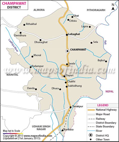 Champawat District Map