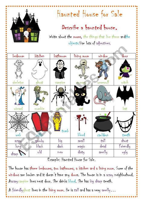 Haunted House For Sale Esl Worksheet By Emcglew