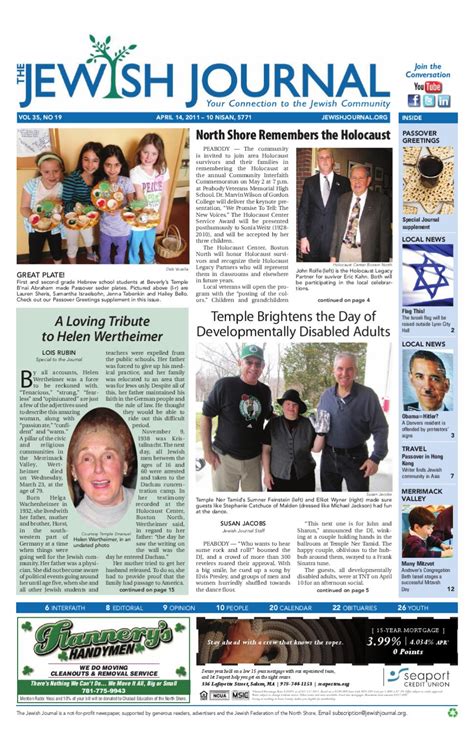 The Jewish Journal Vol 35 Issue 19 April 14 2011 By The Jewish