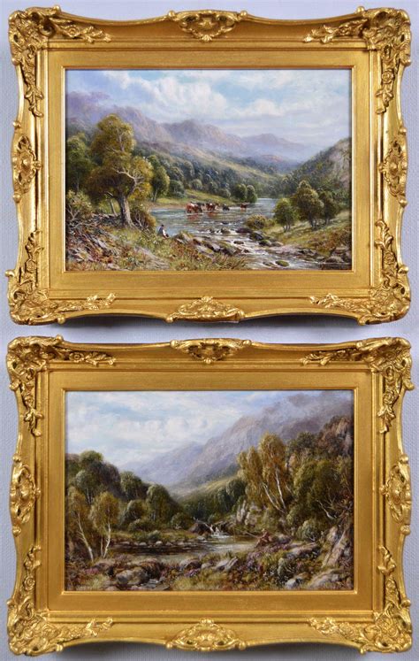 Edward Masters 19th Century Landscape Oil Painting Of A Village At