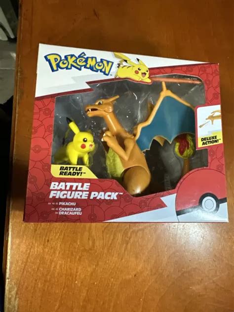 Paquete De Figuras De Batalla Pok Mon Con Charizard Y Pikachu Sellados