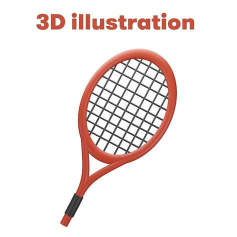 Una raqueta de tenis con la palabra ilustración 3d en ella Archivo