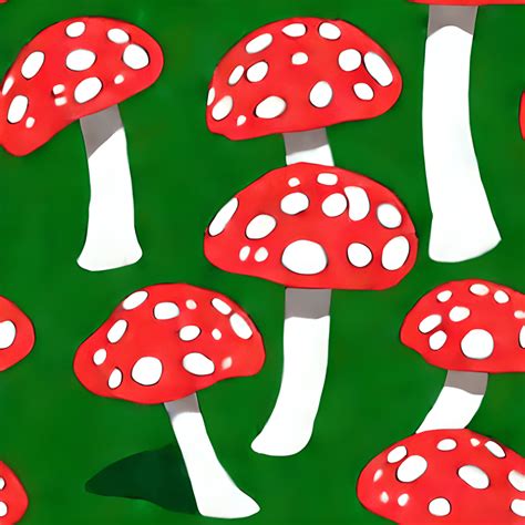 Red And White Spotted Mushroom Pattern · Creative Fabrica