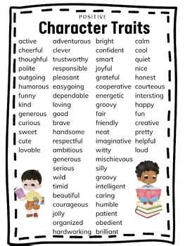 Character Traits By Carrie S Corner TPT