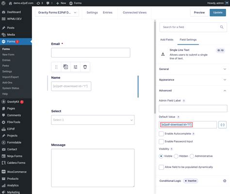 Gravity Forms Pdf Generator Documentation E2pdf Export Pdf Tool