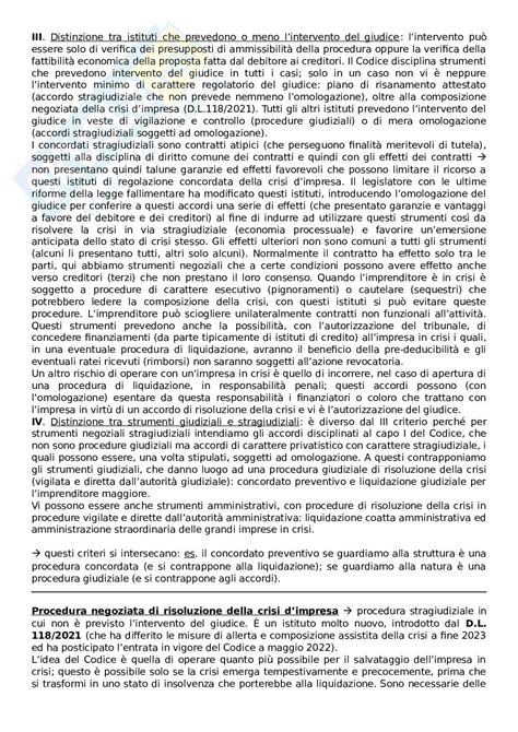 Appunti Diritto Della Crisi D Impresa