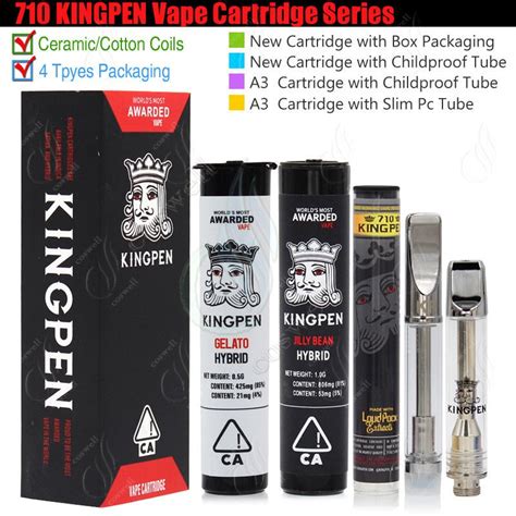 New 710 Kingpen Vape Cartridges King Pen Crown 510 Vaporizer 0 5 1 0ml Ceramic Cotton Coils