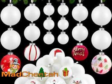 Madcheetah Glimin Pcs White Christmas Balls