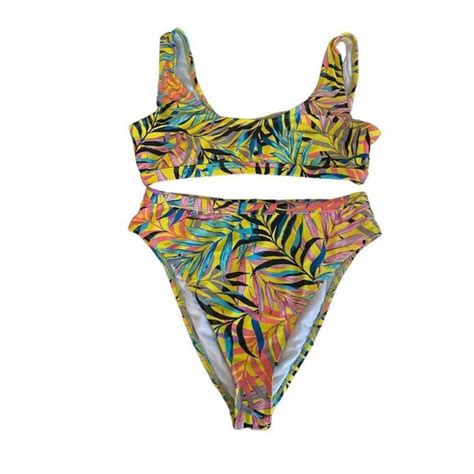 Fashion Nova Swim Fashionnova Tropical Print Bikini Xl Poshmark