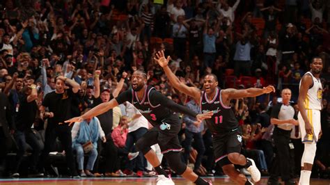 Dwyane Wade Hits Miracle Buzzer Beating Three Pointer As Miami Heat