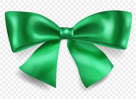 Premium Vector Beautiful Big Bow Made Of Green Ribbon With Shadow