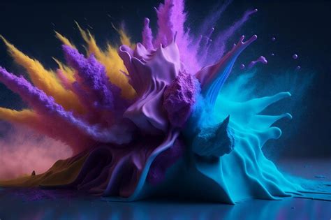 Premium AI Image | Colored powder explosion wallpaper