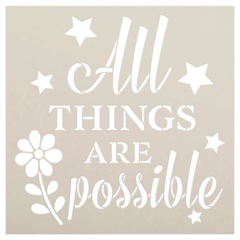 All Things Are Possible Stencil With Flower By Studior12 Diy