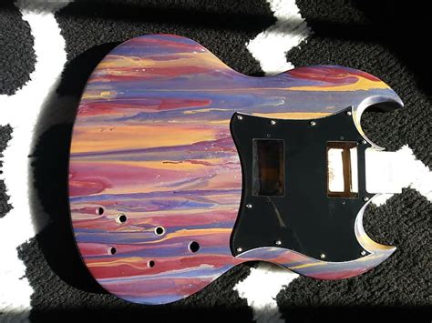 Sg Style Guitar Body 2 Custom Paint Replacement Mint Reverb