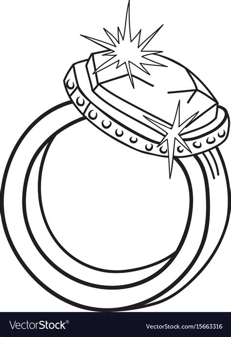 Cartoon Image Of Diamond Ring Royalty Free Vector Image