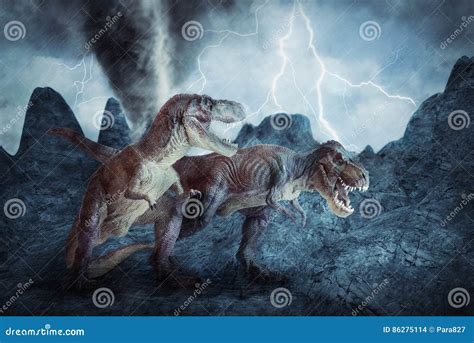 Dinosaur stock illustration. Illustration of fight, large - 86275114