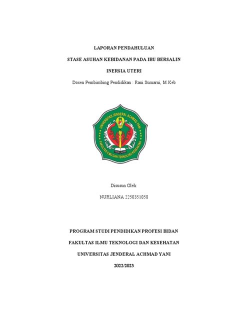 Lp Inersia Uteri Pdf