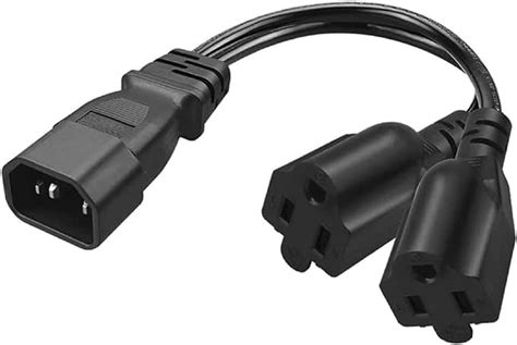 Amazon Tekit Toptekits C14 To Dual NEMA5 15R Power Plug IEC 320