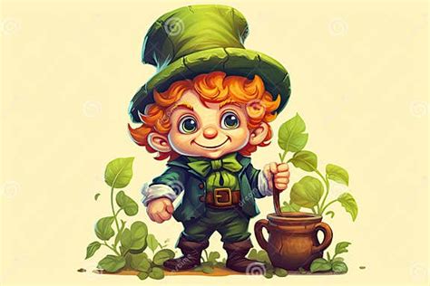 Cute Little Leprechaun With Green Hat Stock Illustration Illustration Of Lucky Gnome 287954226