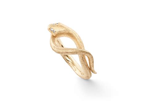 Snakes Ring In 18k Yellow Gold And Diamonds Jens Hansen Nz