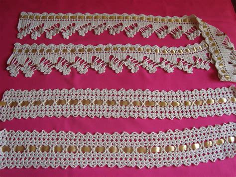 Puntillas Tejidas A Crochet Para Aplicaciones En Toallas Manteles