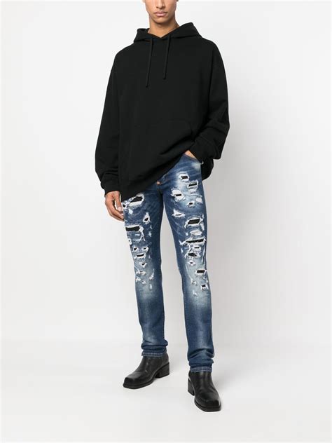 Philipp Plein Gerade Jeans Im Distressed Look Farfetch