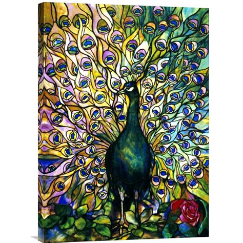 Global Gallery Fine Peacock By Tiffany Studios Painting Print On