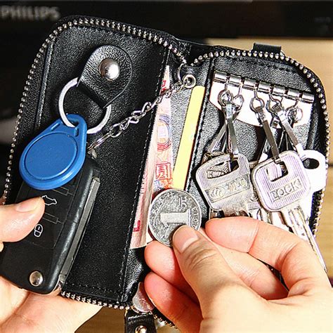 2019 Casual Unisex Fashion Leather Car Key Holder Keyring Pouch Coin