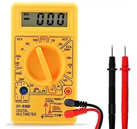 Mult Metro Digital Volt Amper Ohm Bip E Cabo Teste Dt D