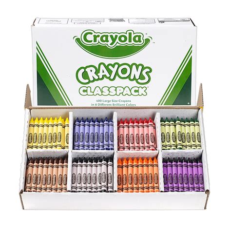 Crayon Classpack Large Size 8 Colors 400 Count Bin8038 Crayola Llc Crayons