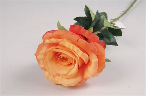 Rose Artificielle Orange H76cm