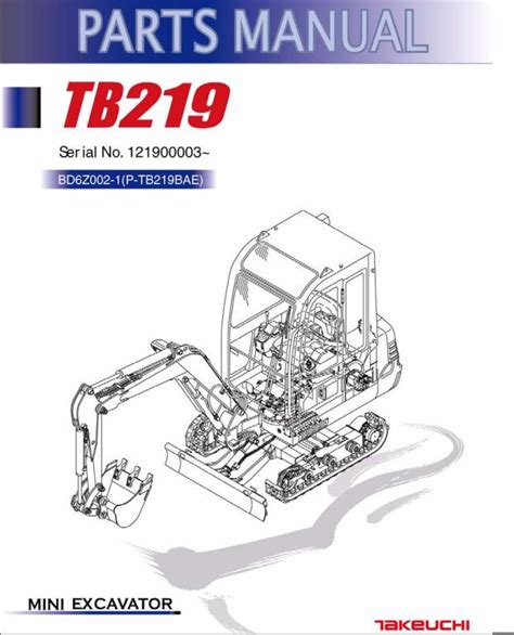 Takeuchi Excavator Tb Workshop Operators Parts Manual