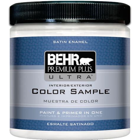 Behr Premium Plus Ultra 8 Oz 220 Ultra Pure White Satin Enamel