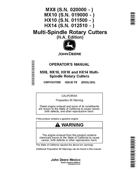 John Deere Mx10 Cutter Rotary Parts Manual Pdf Download Service Manual Repair Manual Pdf