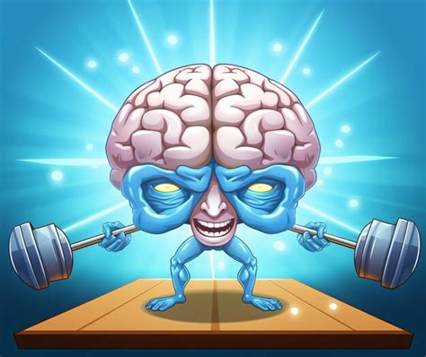 A Cartoon Of A Brain Lifting A Barbell Generative Ai Premium Ai