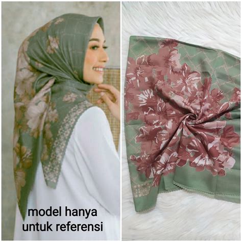 Jual Hijab Segiempat Denay Motif Printing Jilbab Segiempat Denai