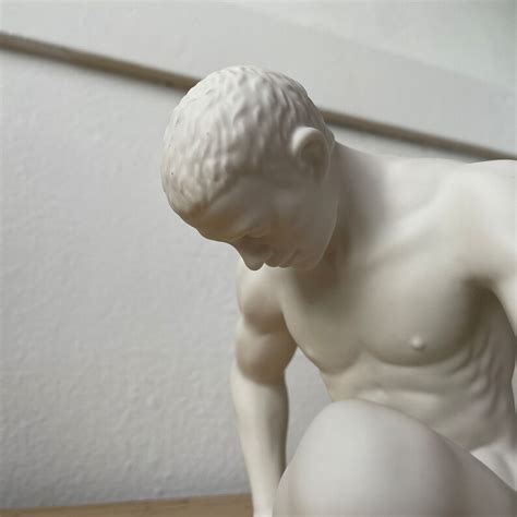 Vintage Male Nude Sculpture Ceramic Nude Statue Bisque Matte Porcelain Gay Interest Mid