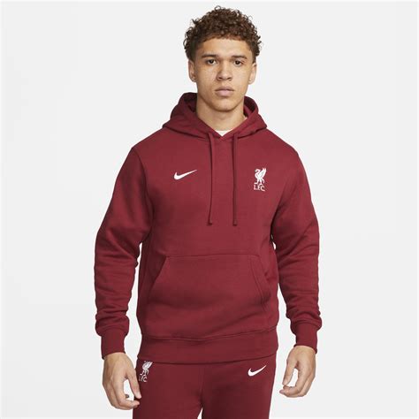 nike liverpool fc club fleece pullover hoodie  red  men lyst