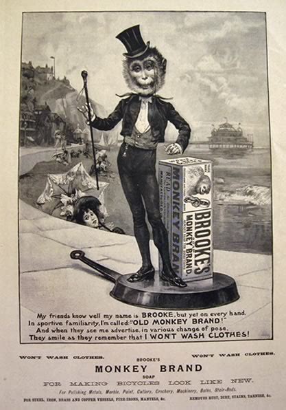 1897 Monkey Brand Soap Ad ~ Monkey in Top Hat, Vintage Household Ads