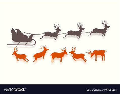 Silhouette of santa claus flying on sleigh Vector Image