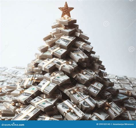 Christmas Tree Made Of Dollars Stock Image Image Of Loan Decoration