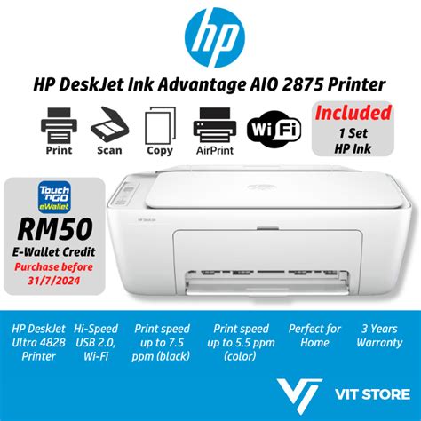 Hp Deskjet Ink Advantage 2875 Wifi 2336 Usb All In One Printer Included Hp 682 Color And Black