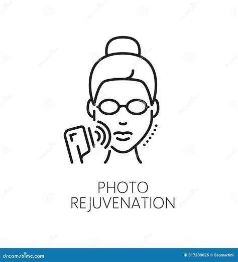 Photo Rejuvenation Cosmetic Procedure Vector Icon Stock Vector