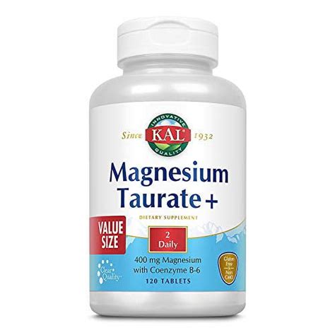 Kal Magnesium Taurate Plus Mg With Coenzyme B Chelated Nerve