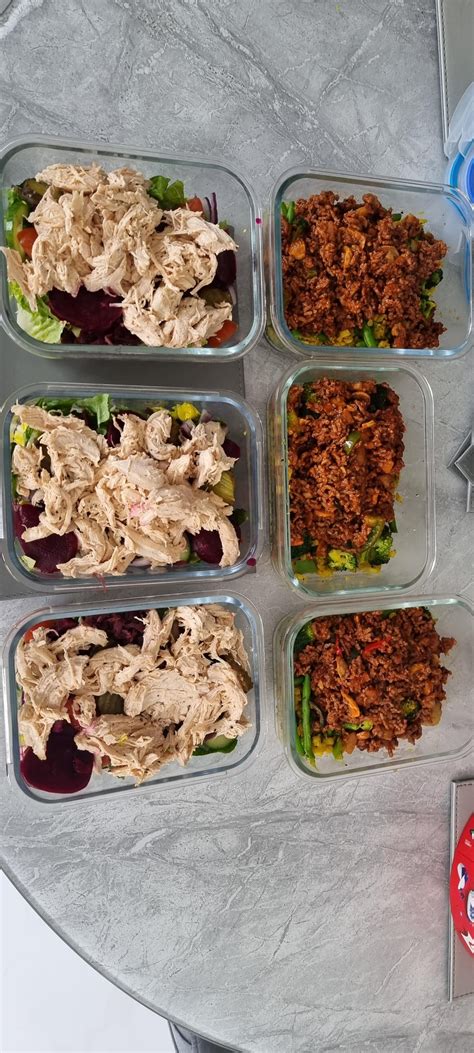 3 Day Meal Prep Nandos Perinaise Chicken Salad And 5 Lean Mince Beef With Cauliflower Rice Ams