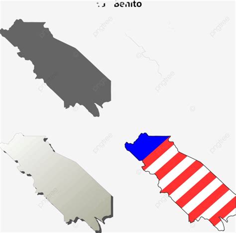 San Benito Countycalifornia Outline Map Set Benito Map Contour Vector, Benito, Map, Contour PNG ...