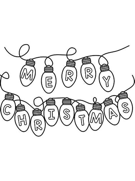 Christmas Lights Coloring Page Free Printable