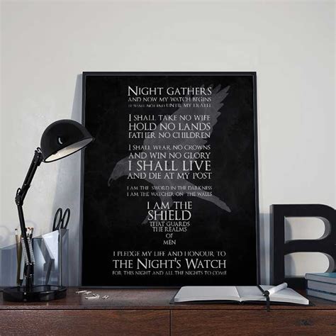 The Nights Watch Oath Game Of Thrones Art Print Poster