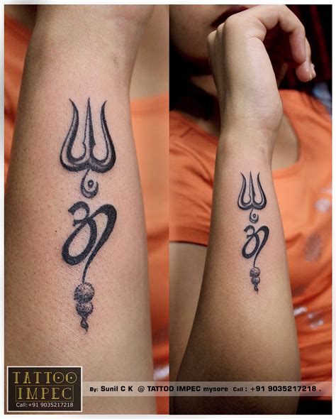 Stylish Om And Trishul Tattoos